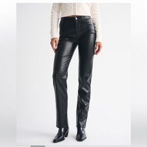 Abercrombie Vegan Leather Straight Leg Pant